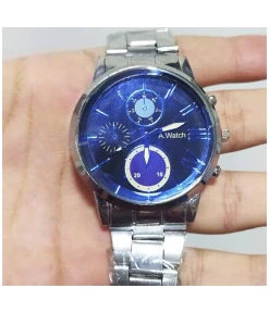 Men’s Watch With Blue Dial And Silver Strap