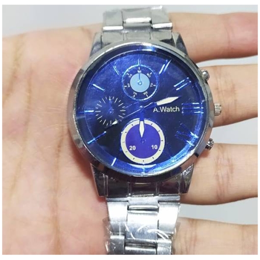 Men’s Watch With Blue Dial And Silver Strap